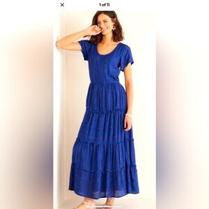 NWT Soft Surroundings Blue Kara Maxi Dress Xl